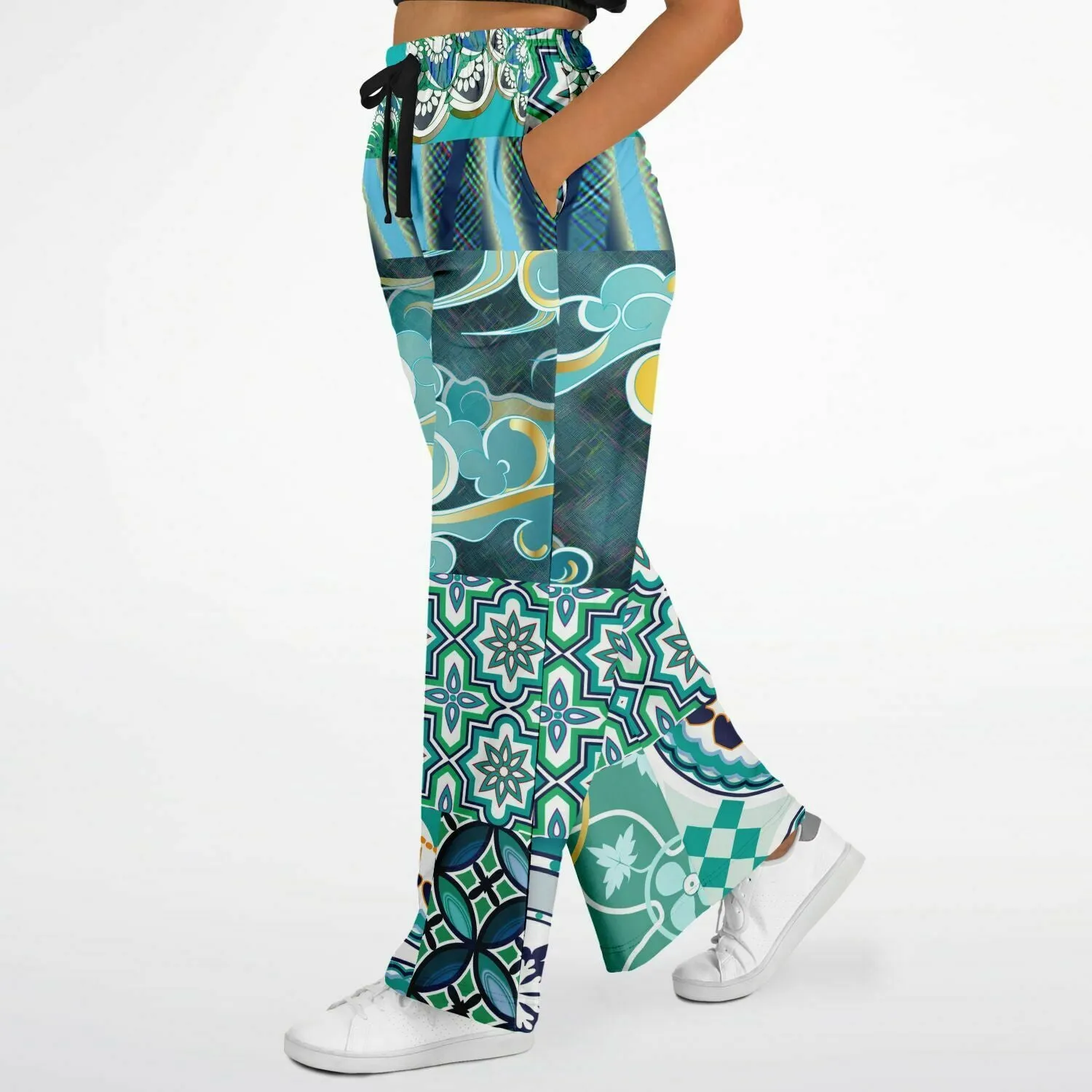 Green Meknes Eco-Poly Stretchy Phat Bellbottoms