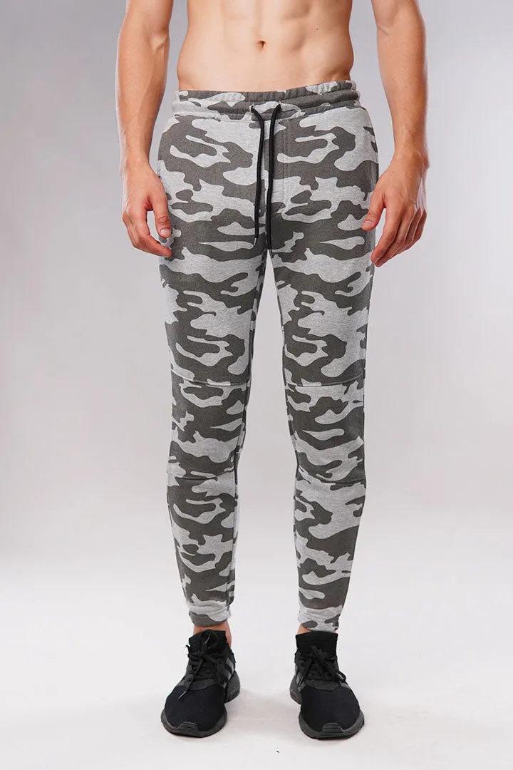 Grey Camo Cut and Sew Jogger Pant