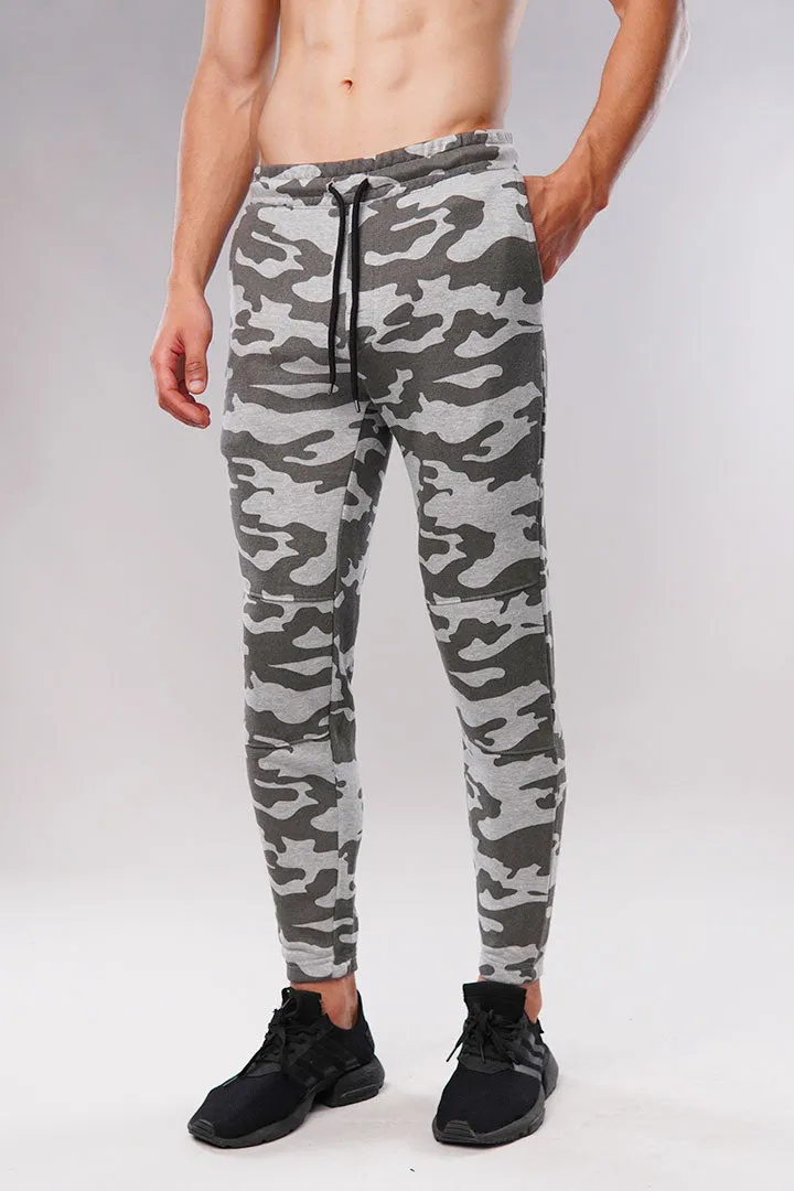 Grey Camo Cut and Sew Jogger Pant