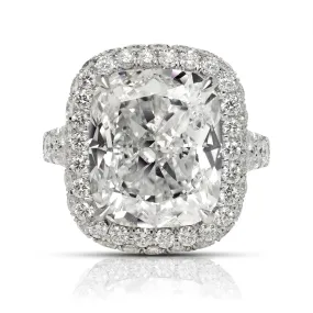 HAZEL 14 CARAT CUSHION CUT E COLOR VVS2 CLARITY DIAMOND ENGAGEMENT RING PLATINUM GIA CERTIFIED 11 CT E VVS2 BY MIKE NEKTA