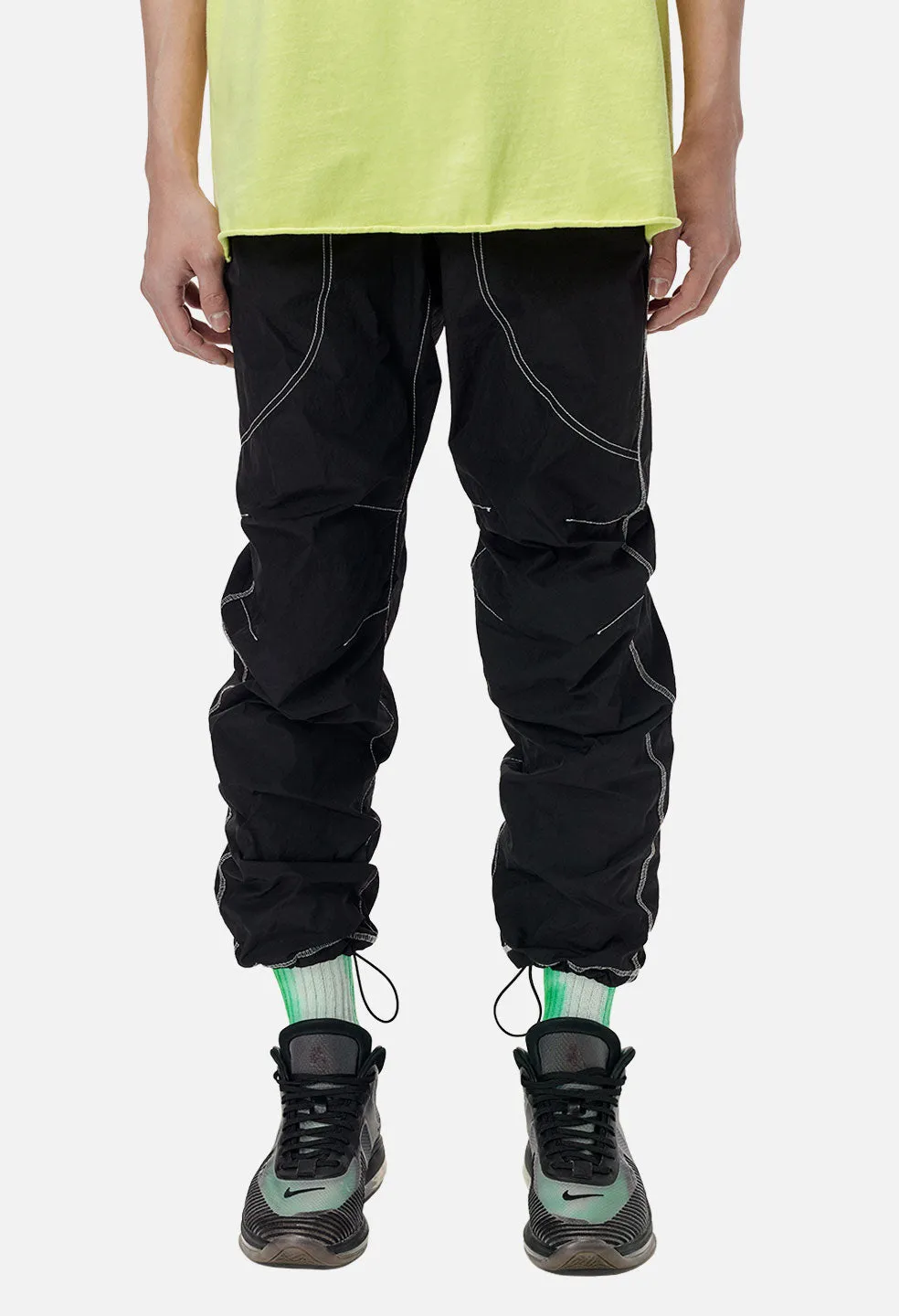 High Shrunk Nylon Himalayan Pants / Black X Yellow