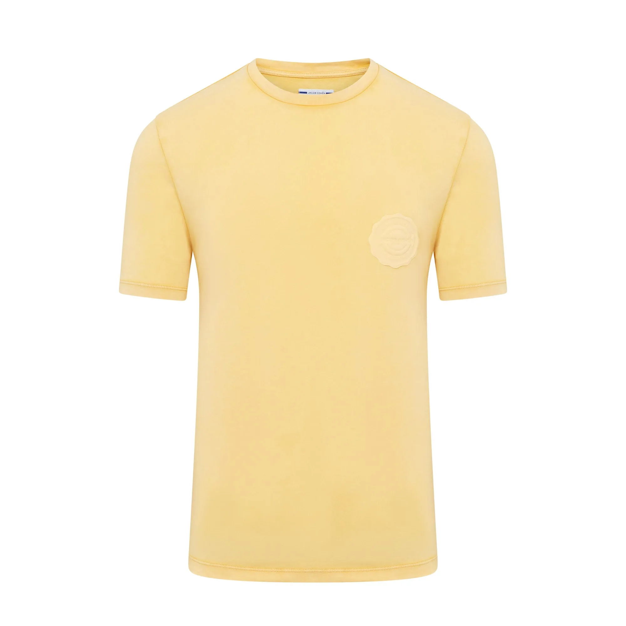 Jacob Cohen Garment Dyed Embossed Badge Short Sleeve T-shirt (Yellow)