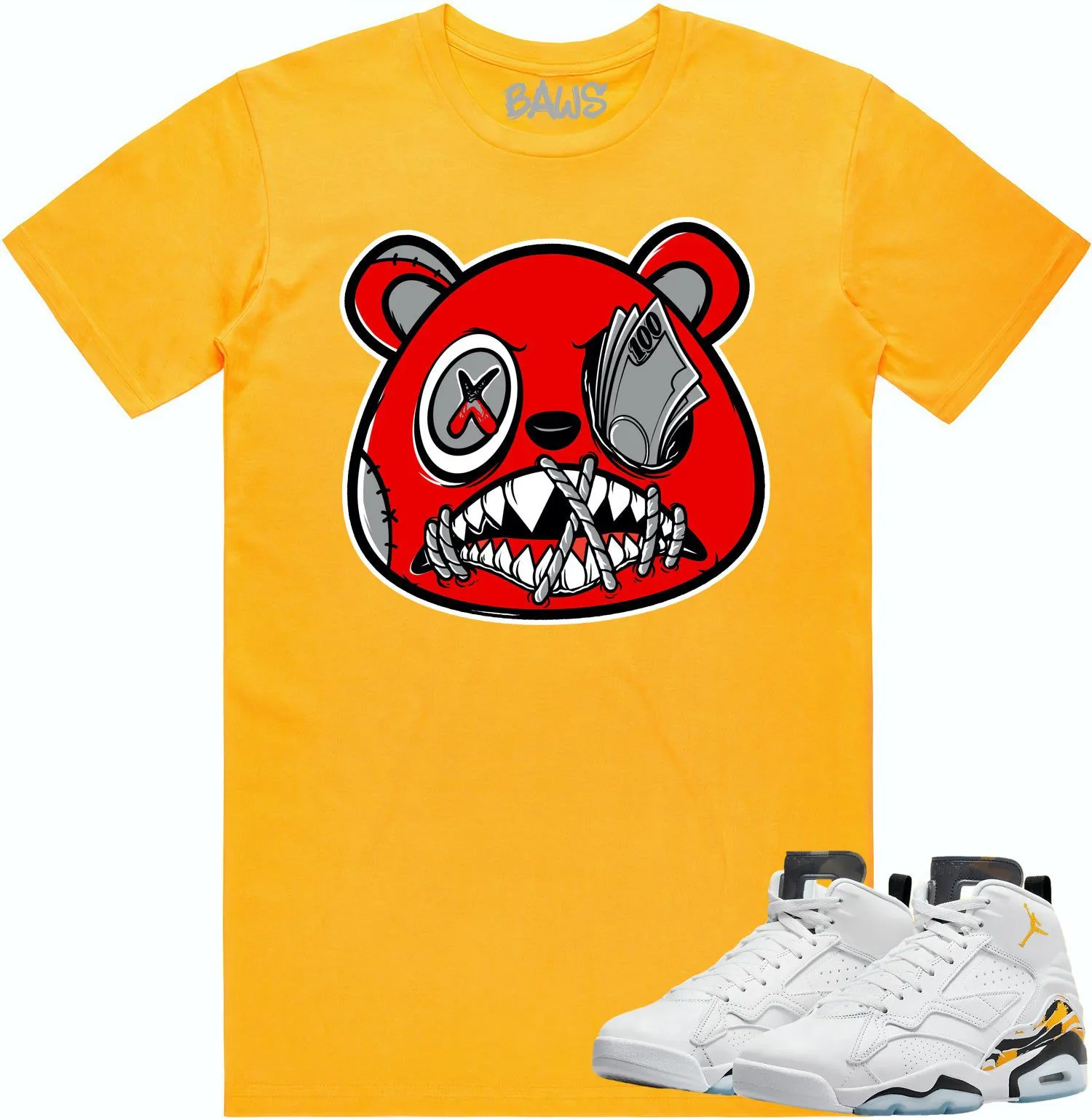 Jordan MVP 678 Yellow Ochre Shirt to Match - ANGRY MONEY TALKS BAWS