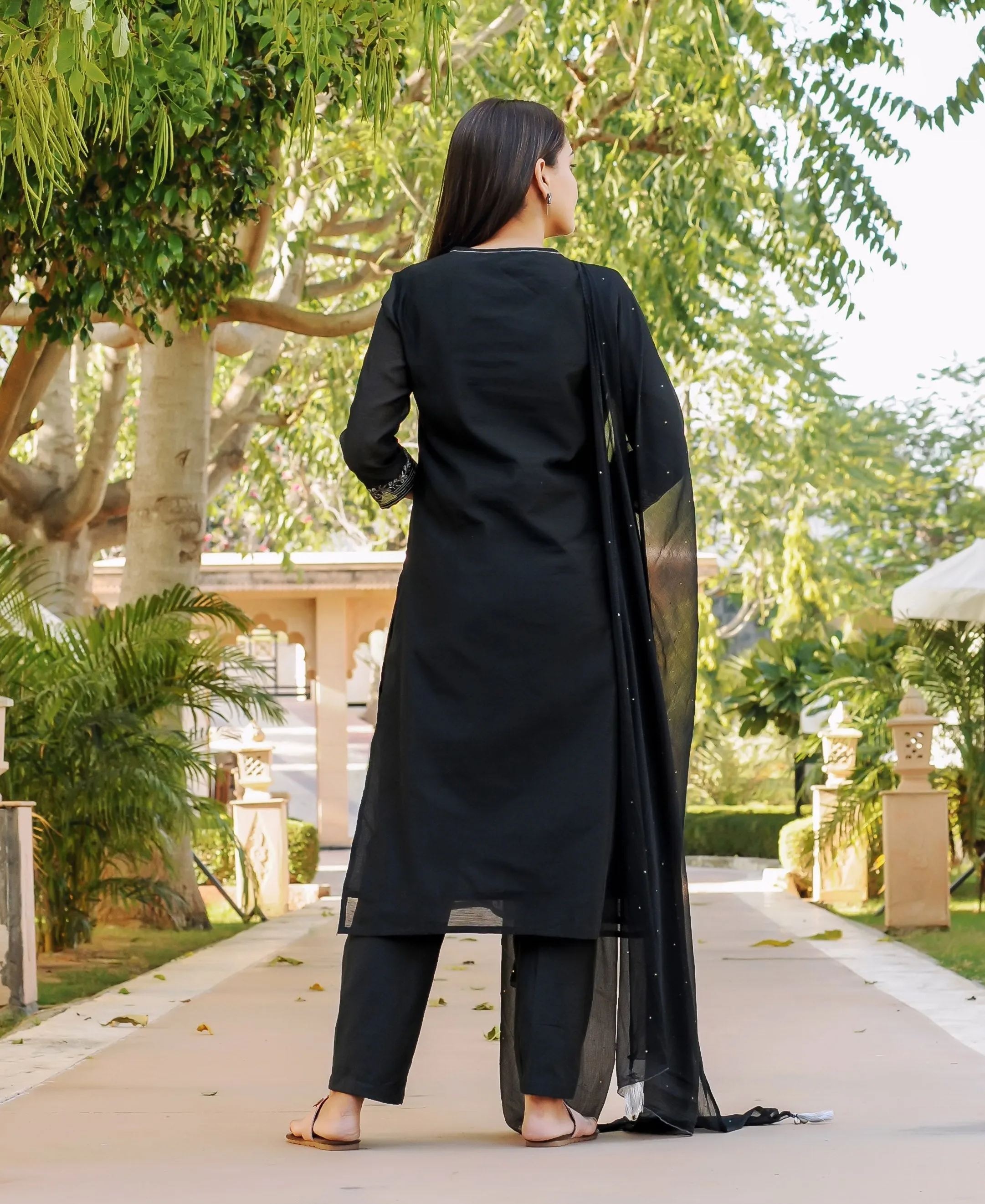 Kavya Black Hand Embroidered Kurta