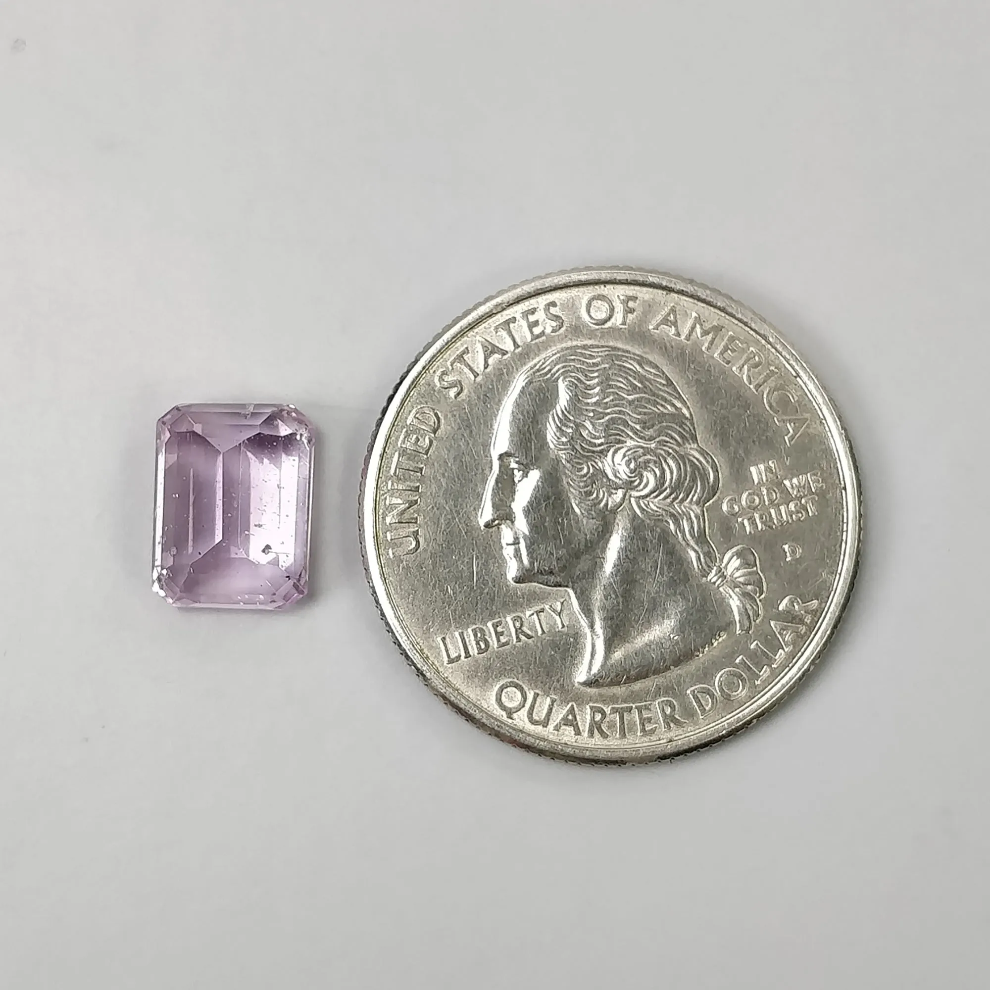 KUNZITE Gemstone Normal Cut : 3.75cts Natural Untreated Unheated Purple Kunzite Cushion Shape 10*7.5mm