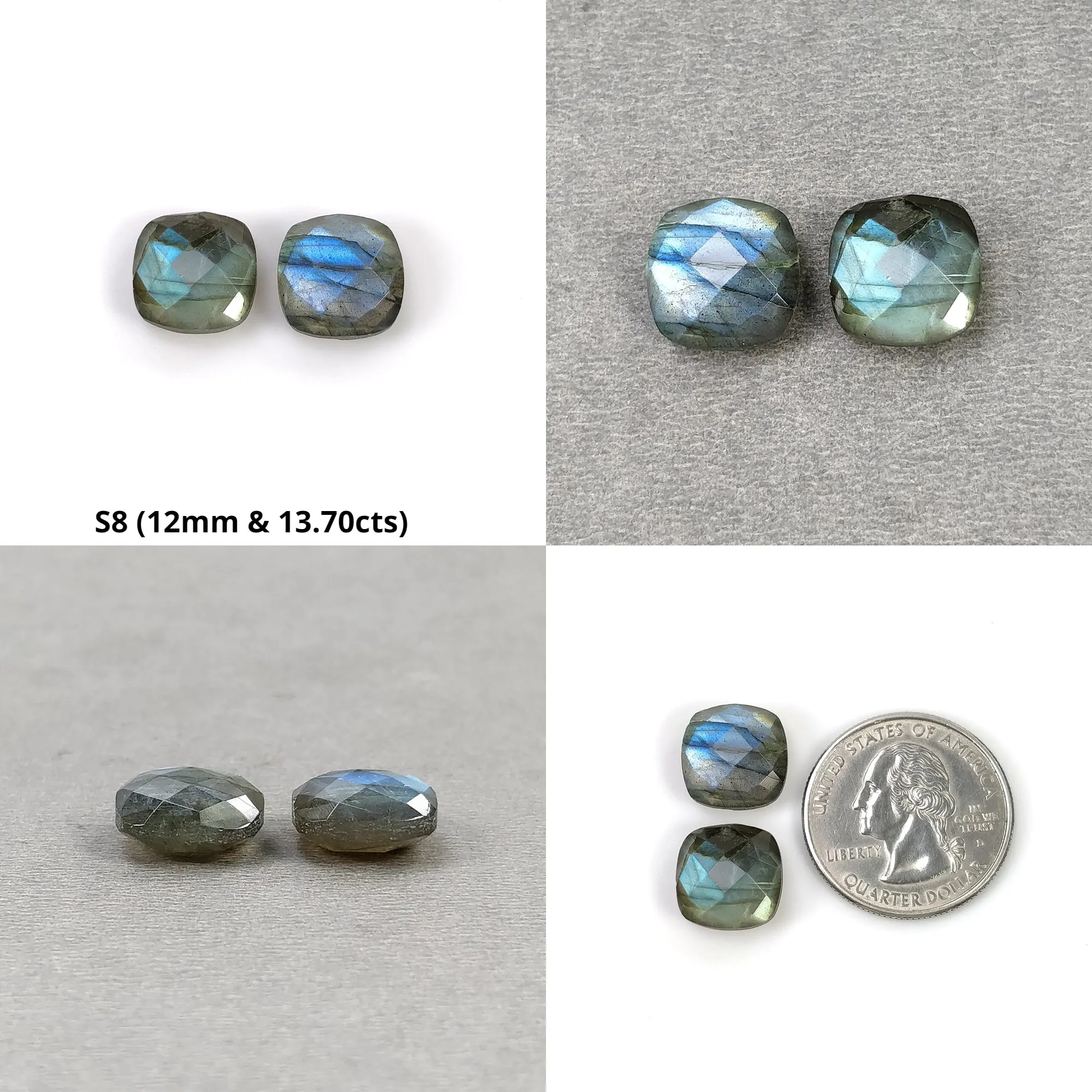 Labradorite Gemstone Checker Cut : Natural Untreated Rainbow Flashing Labradorite Pear Oval Shape Briolette Set For Jewelry