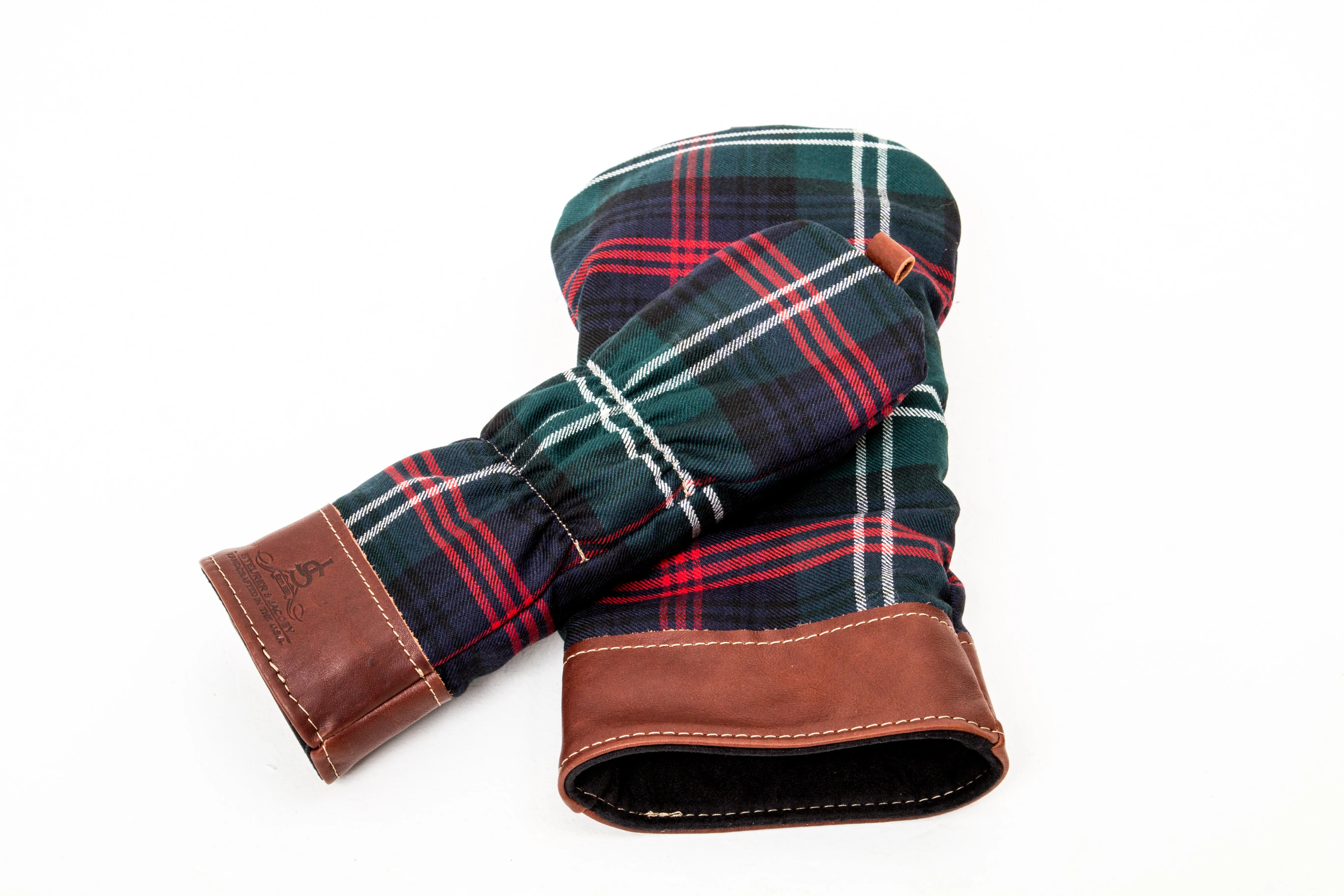 Leather and Wool Tartan Head Cover