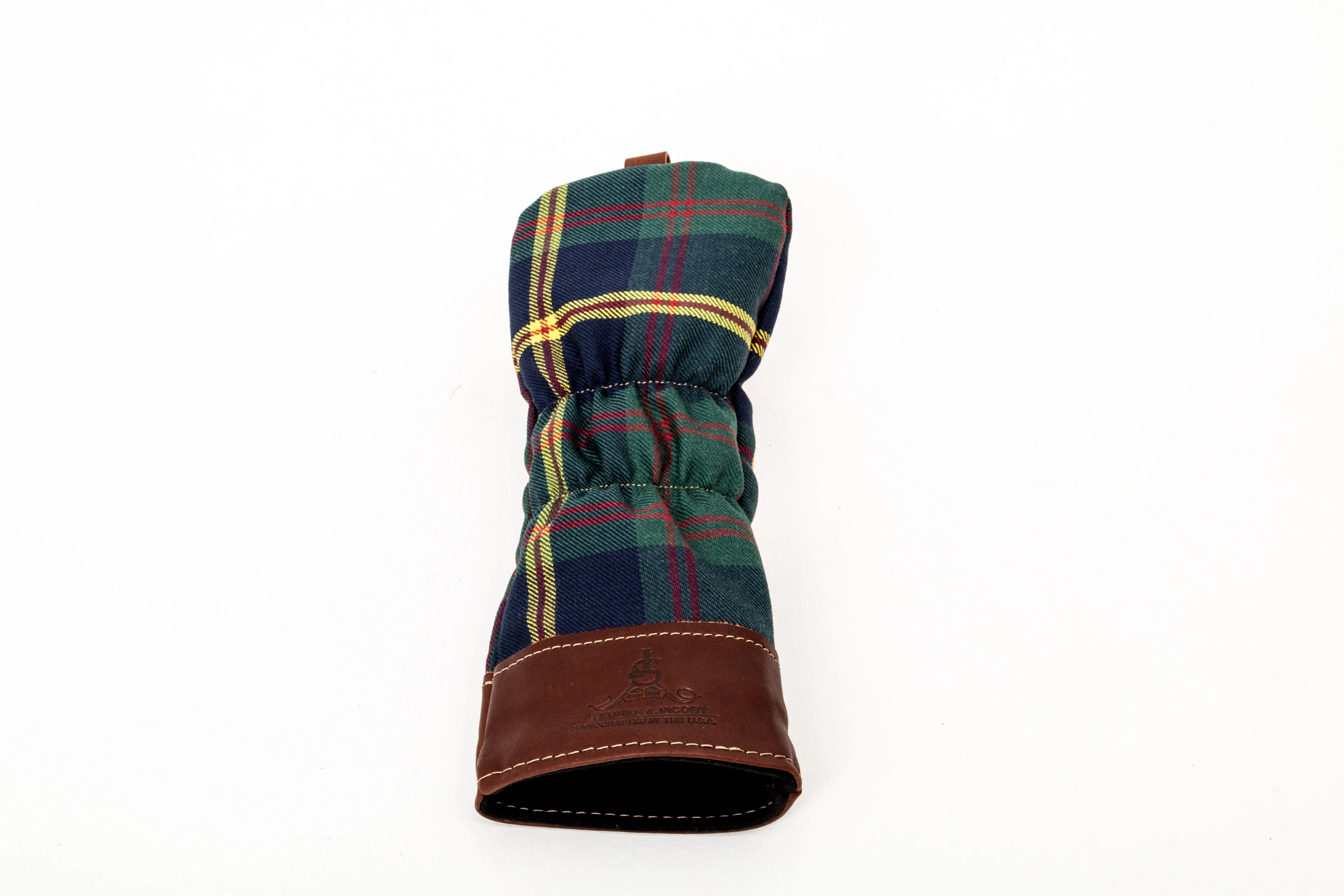 Leather and Wool Tartan Head Cover