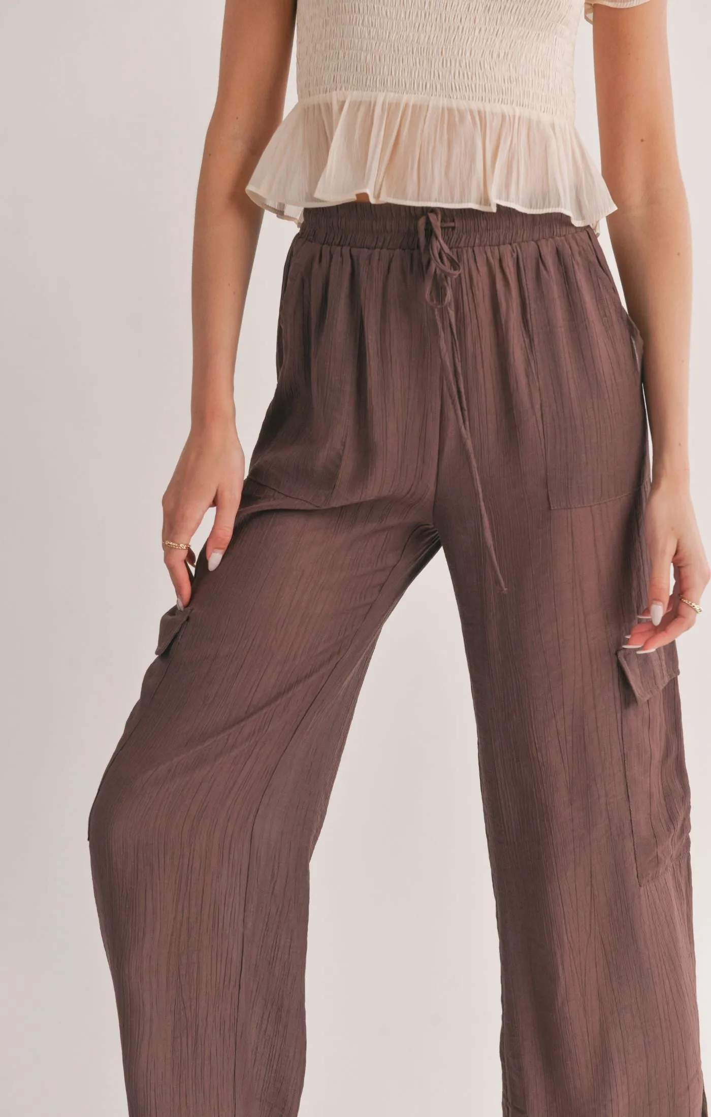 Light A Fire Side Slit Cargo Pants