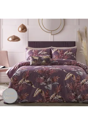 Luxe Fern Duvet Cover Set - Mauve