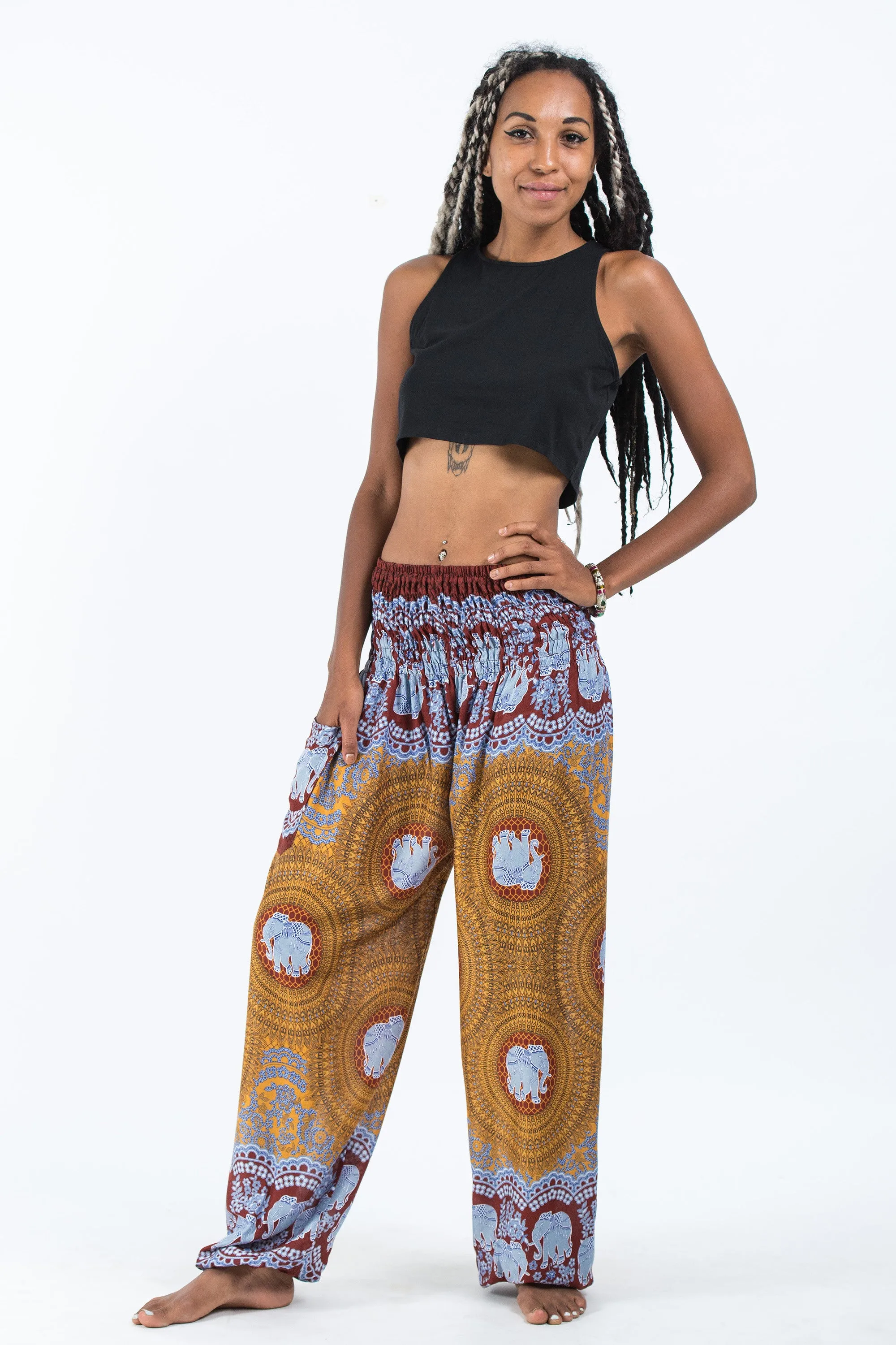 Mandala Elephant Women's Elephant Pants in Bronze