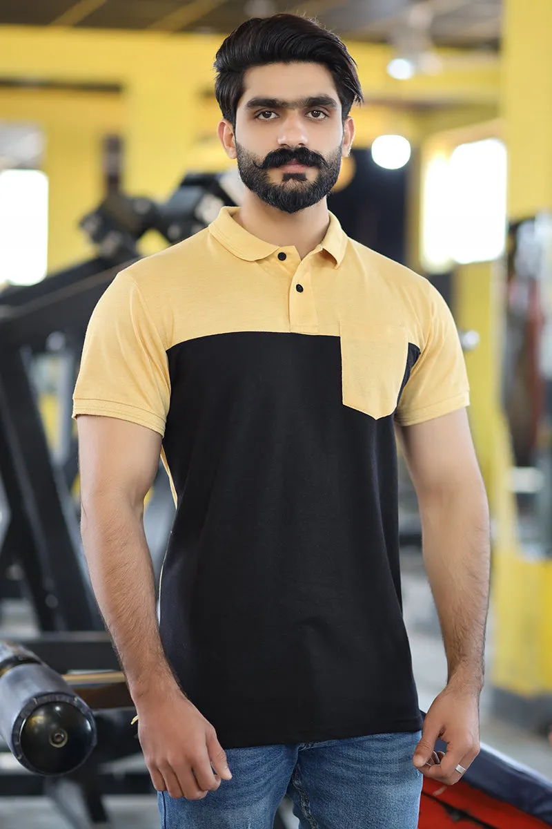 Men Collared Polo Shirt Yellow