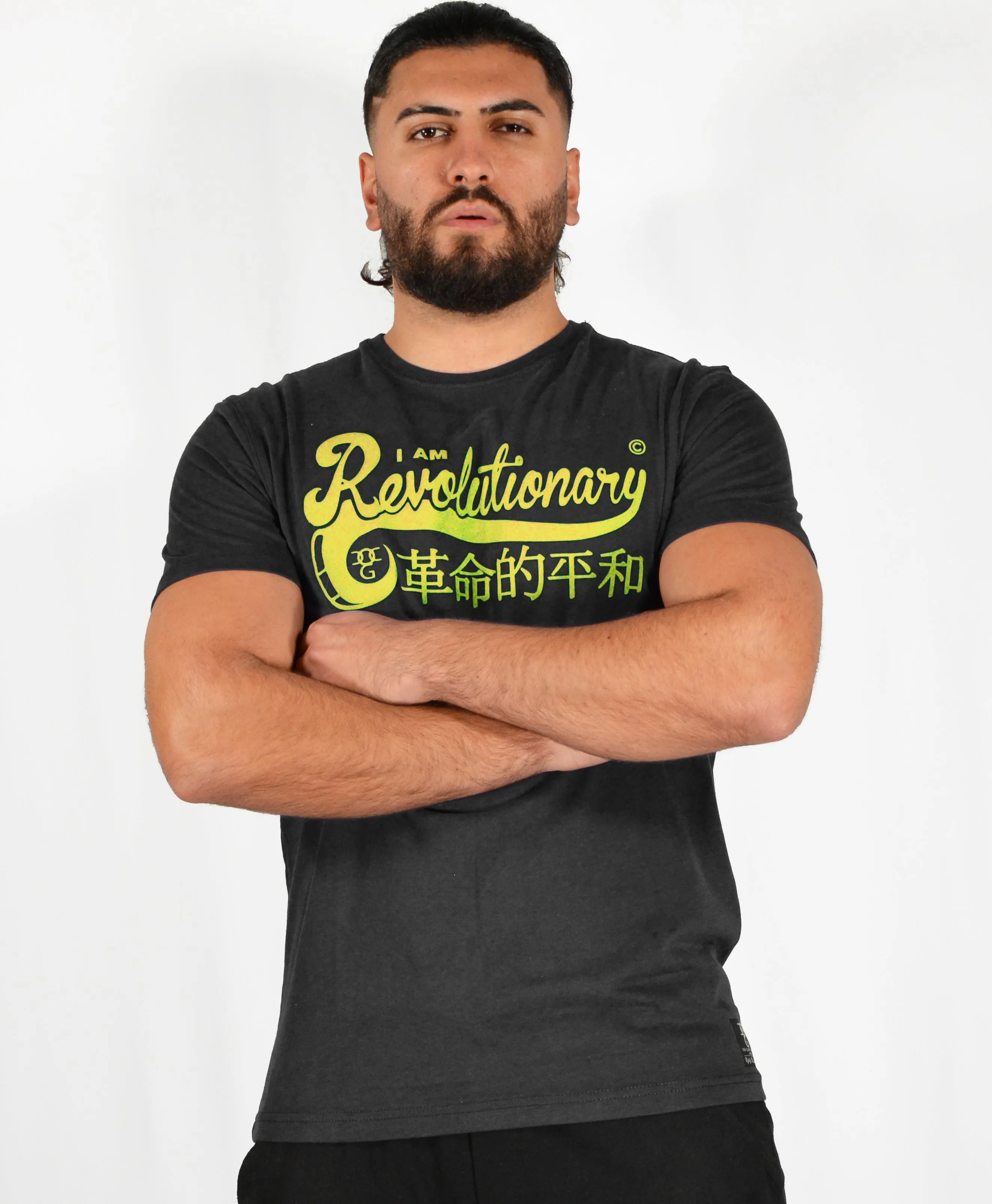 Mens Black / Yellow I Am Revolutionary T Shirt