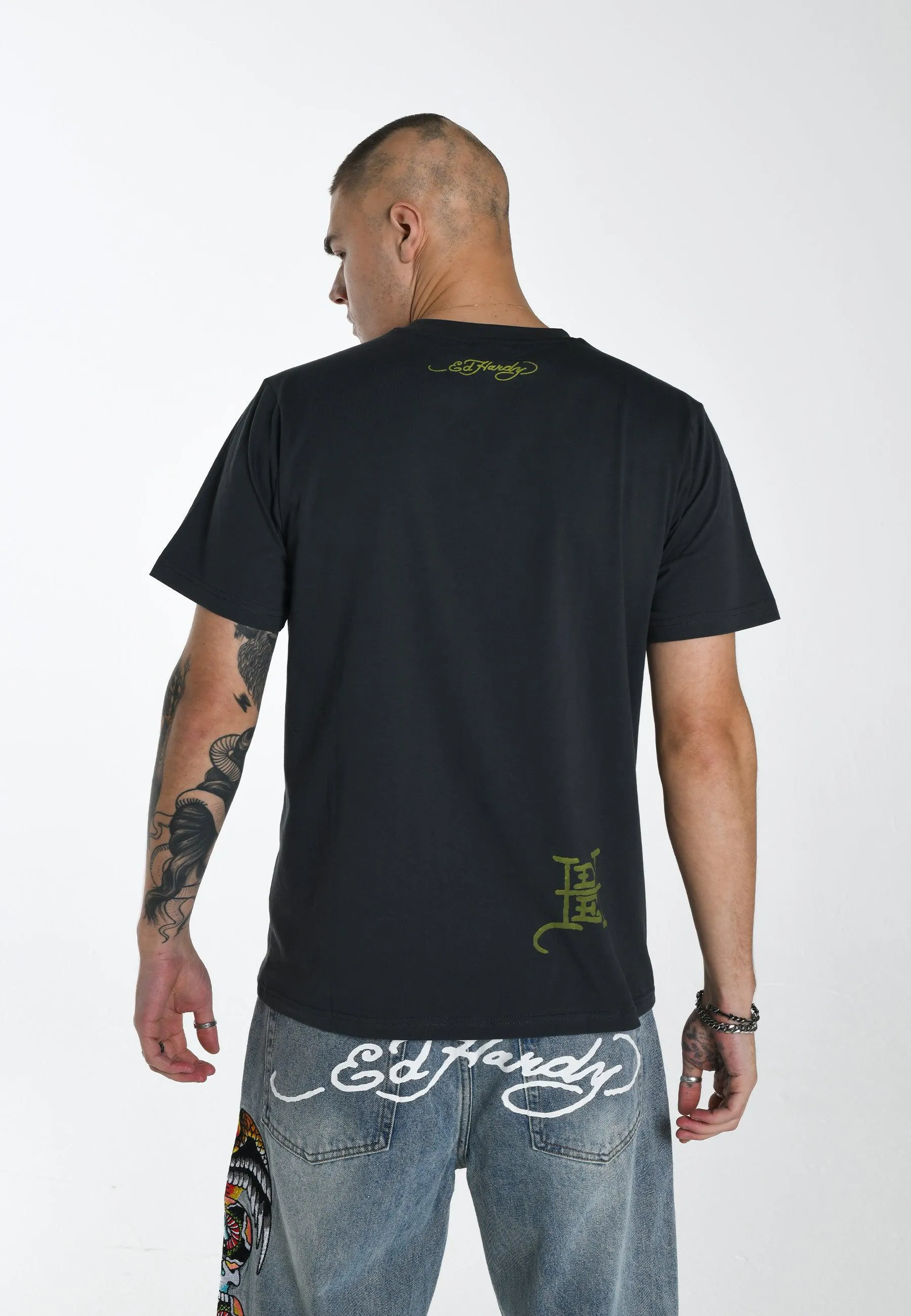 Mens Hollywood-Snake T-Shirt - Black