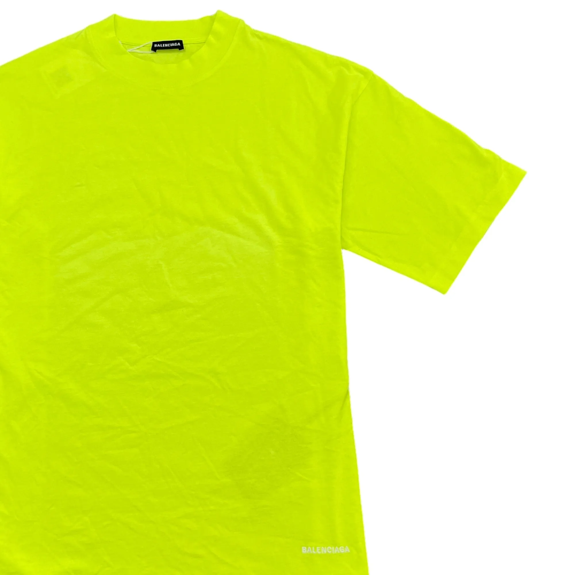 Men's Oversized Embroidery Logo T-Shirt Yellow Size XS