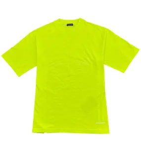 Men's Oversized Embroidery Logo T-Shirt Yellow Size XS