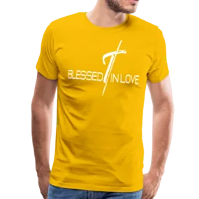 Mens T-Shirts, Blessed In Love Graphic Text Shirt