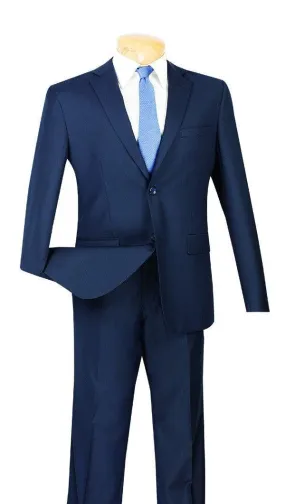 Men's Ultra Slim Fit suit 2 Piece-color Navy