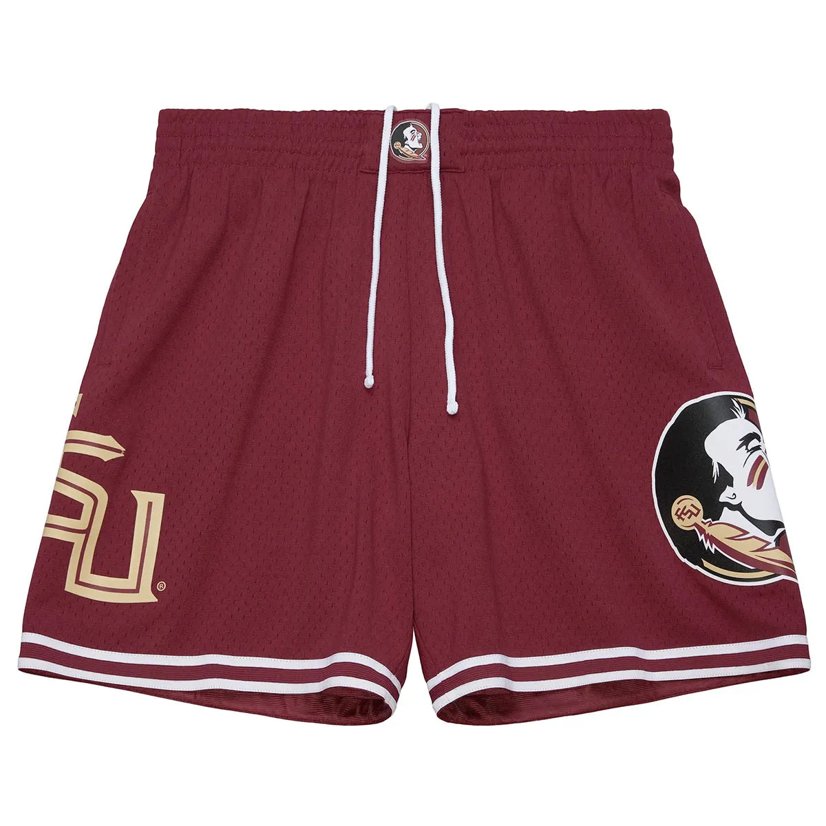 Mitchell & Ness Men's Seminole Logo/Stacked FSU Mesh Basketball Short - Garnet