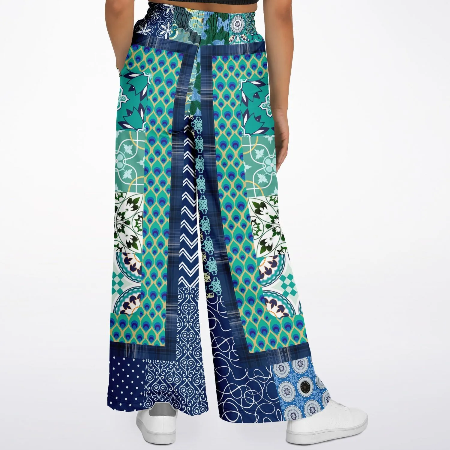 Mykonos Floral Tile Eco-Poly Stretchy Phat Bellbottoms