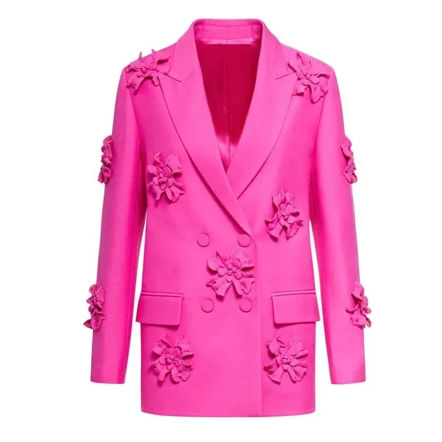 Neon Pink Blazer & Pants Sets