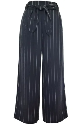 New Maggie Tie Culotte Navy Stripe Pant