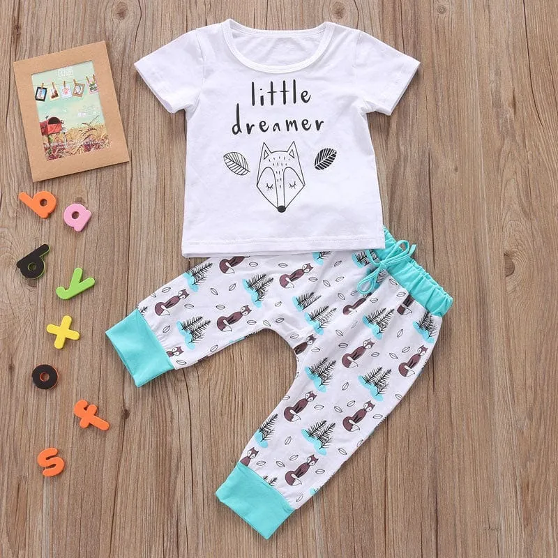 Newborn Baby Clothes Set,  T-shirt Tops Pants Little Boys and Girls Outfits