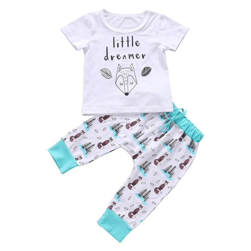 Newborn Baby Clothes Set,  T-shirt Tops Pants Little Boys and Girls Outfits