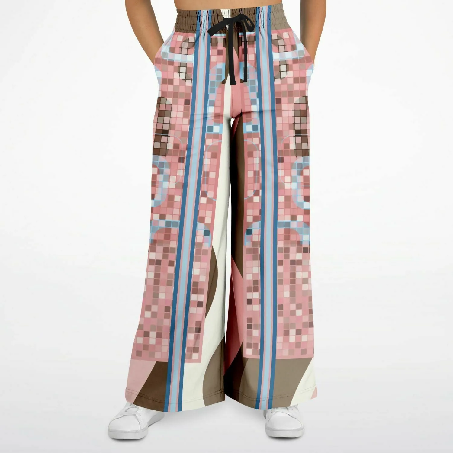 Pink Geo Holy Mosaic Eco-Poly Stretchy Phat Bellbottoms