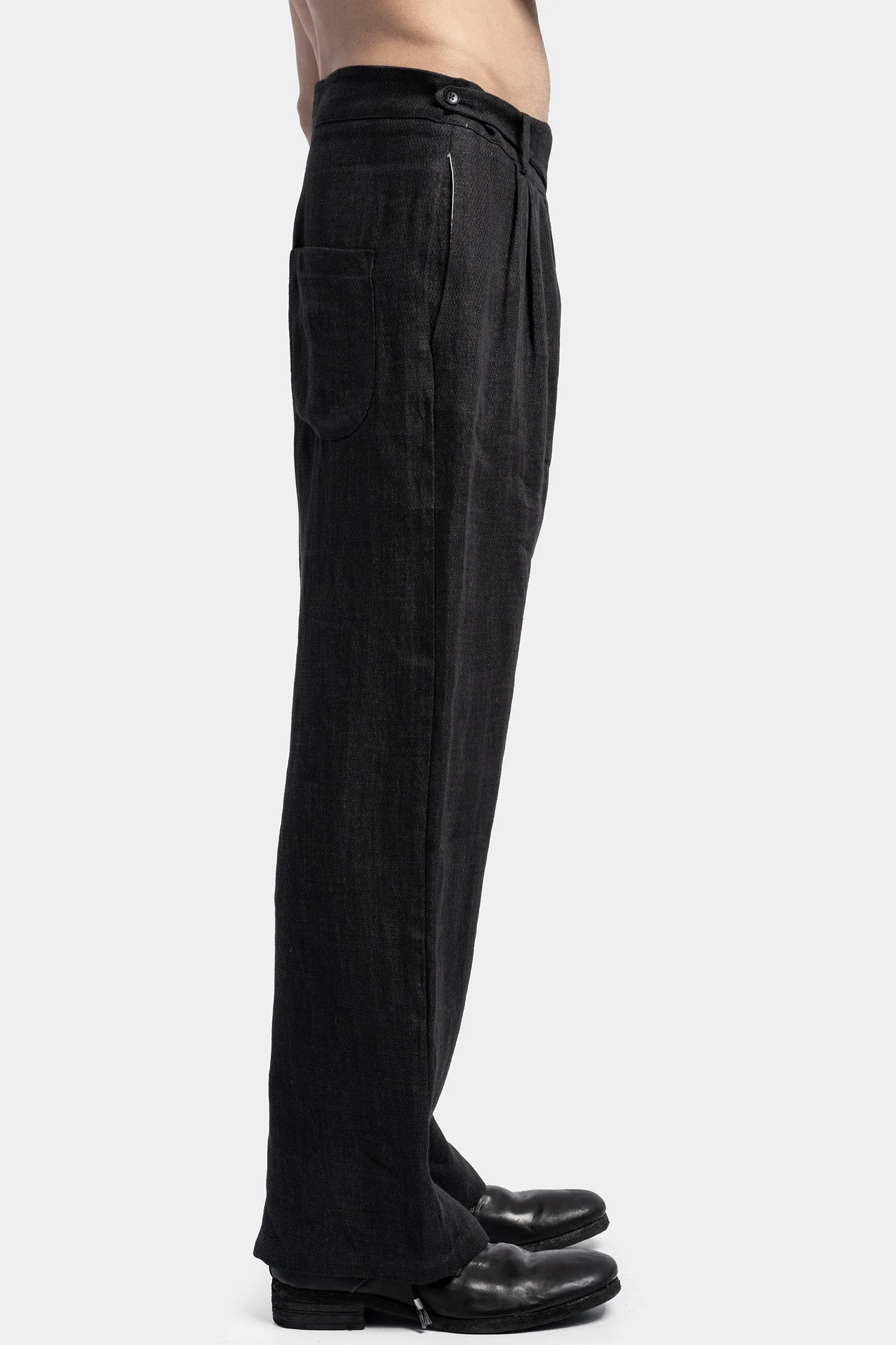 Pleated oversized linen pants