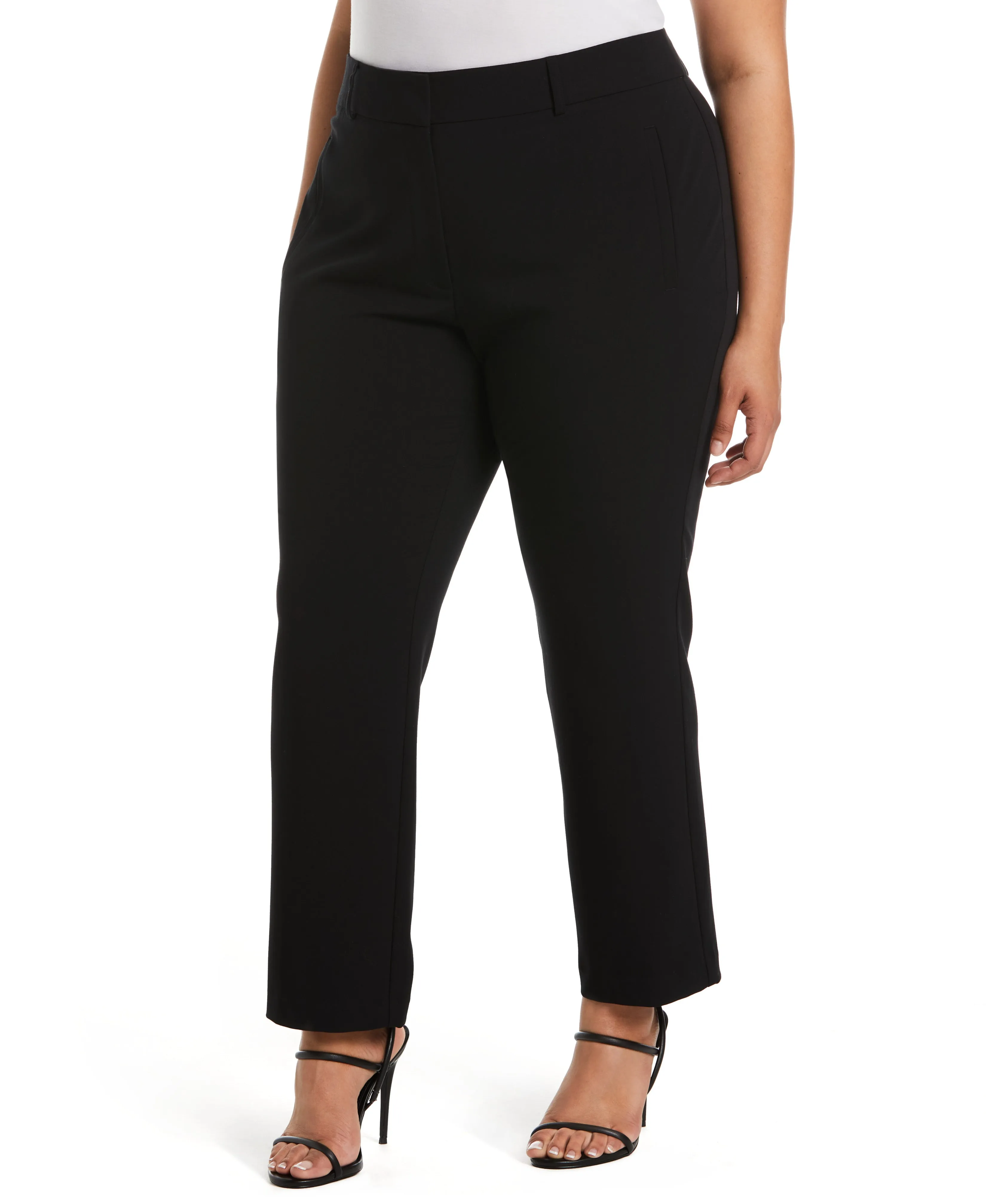 Plus Size Classic Fit Clean Straight Leg Ankle Pant