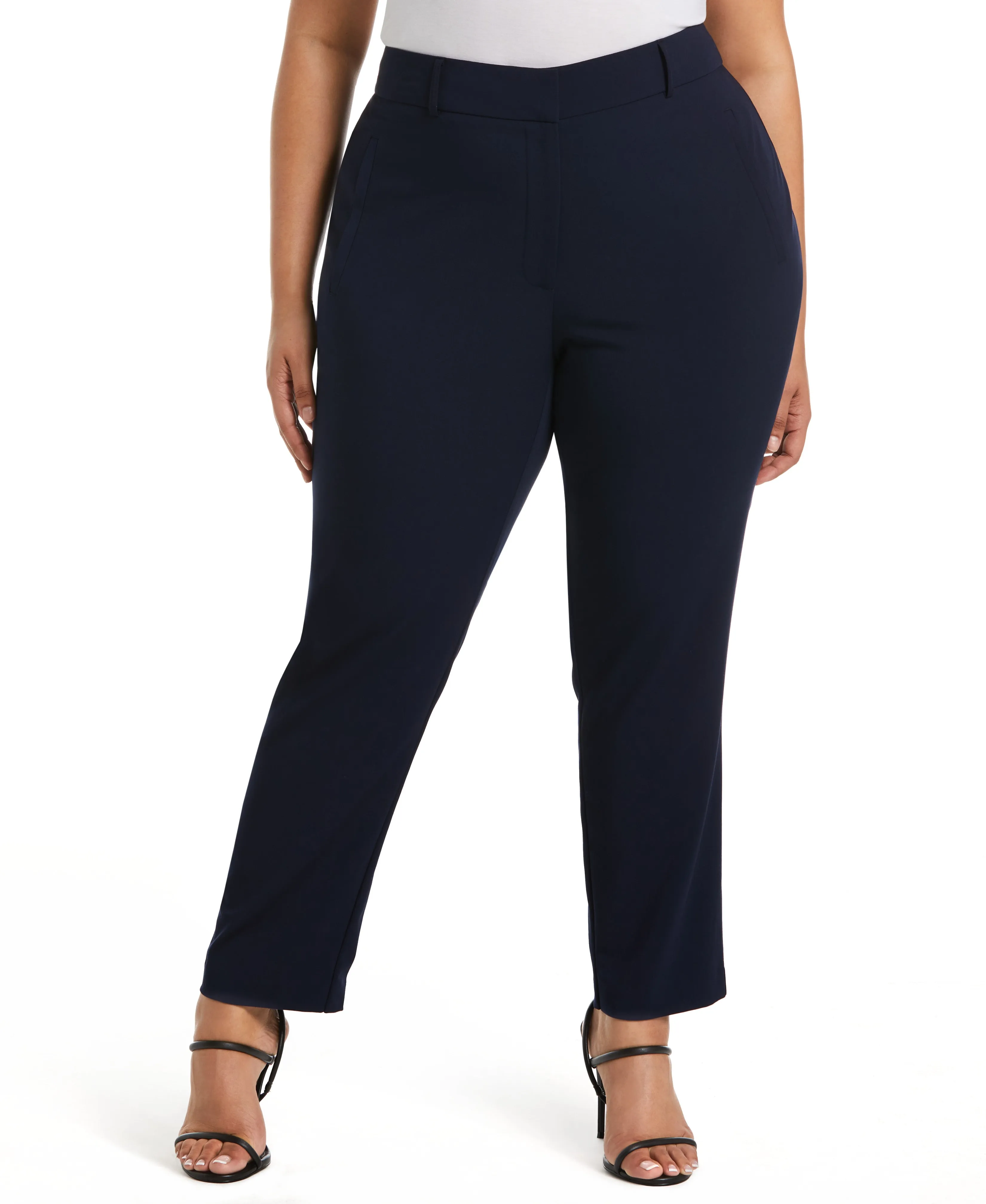 Plus Size Classic Fit Clean Straight Leg Ankle Pant