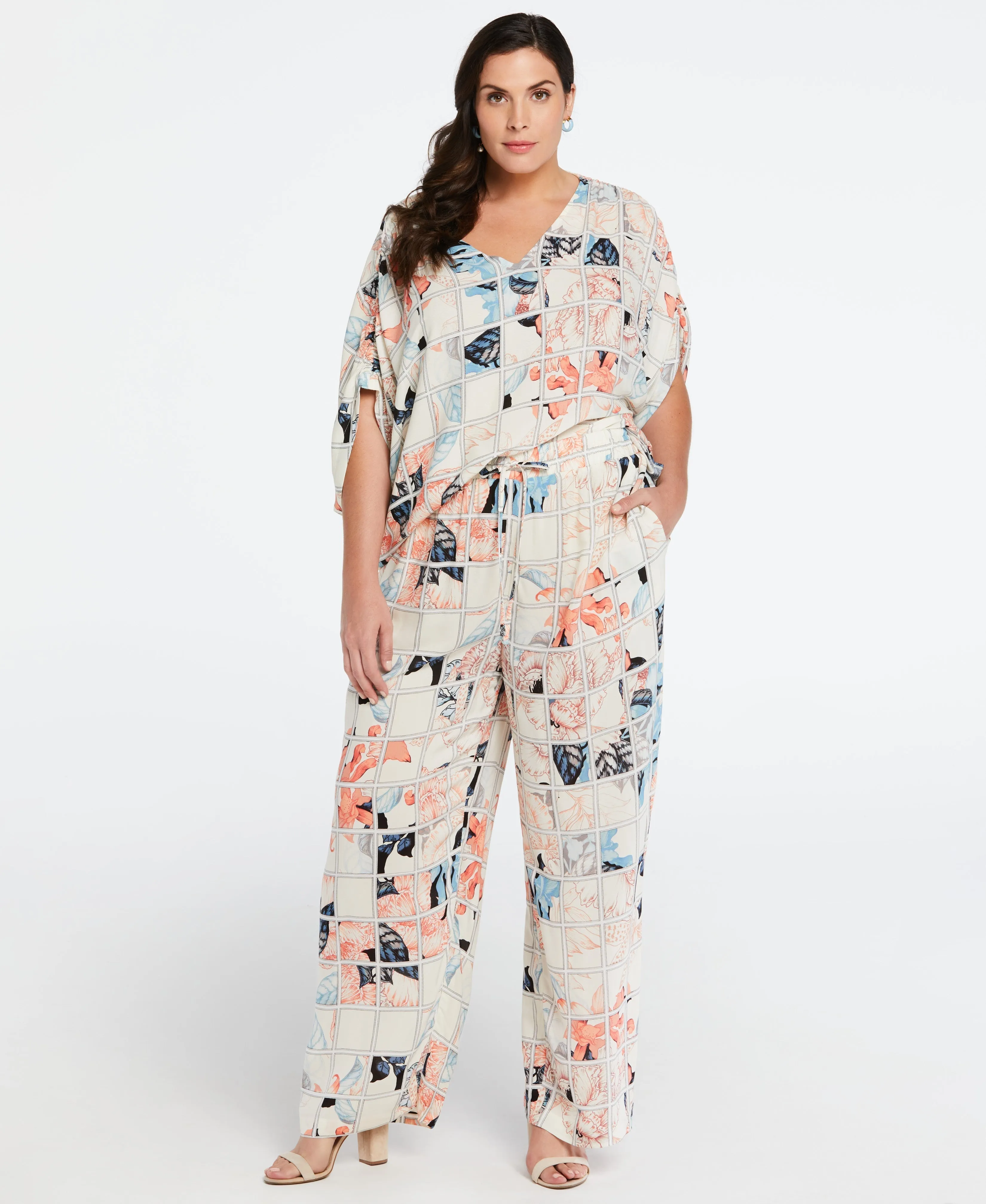 Plus Size Eco Fabric Pull On Wide Leg Pant