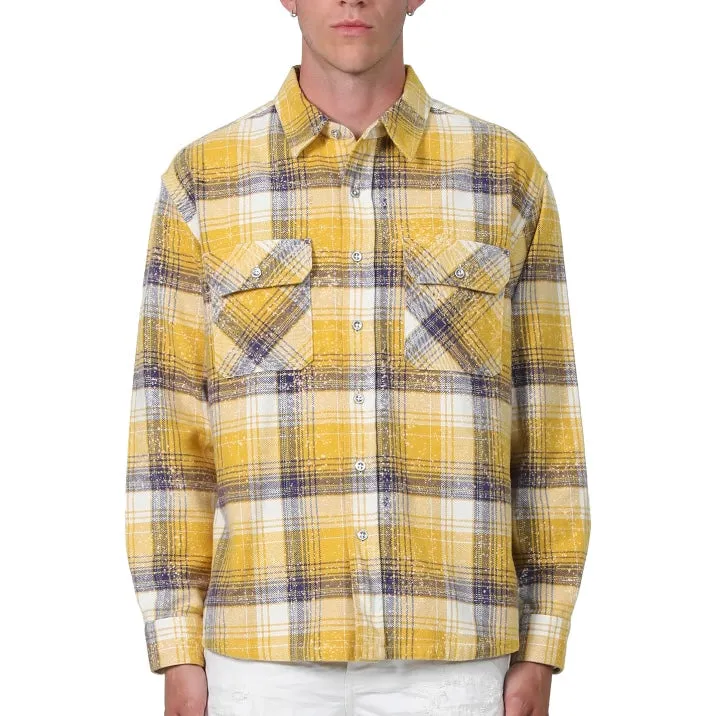 Purple Brand Plaid Yellow L/S Shirt