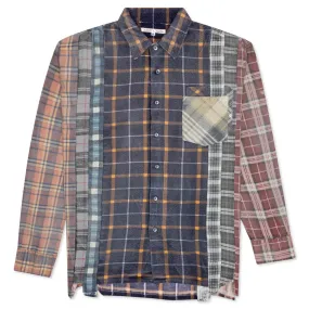 Rebuild by Flannel Shirt 7 Cuts Shirt / Reflection - Purple/Yellow