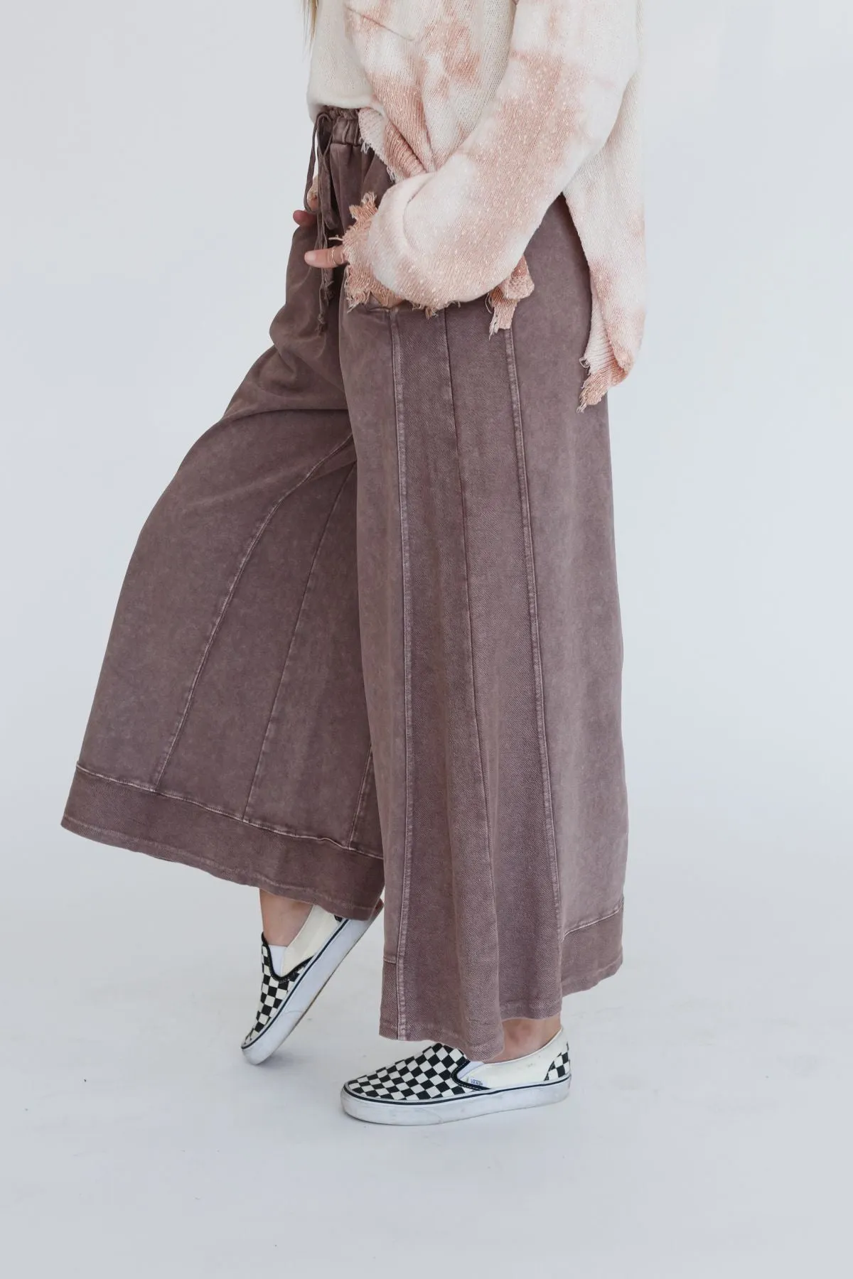 Relaxed Vibes Wide Leg Pants - Mauve