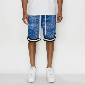 Royal Blue Bandanna Basketball Shorts - JS17