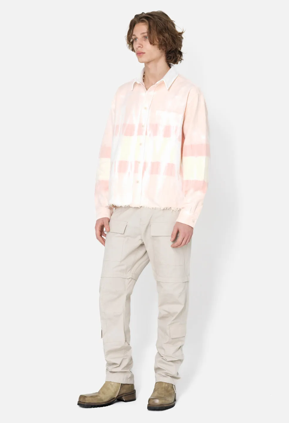 Rugby Hemi Oversized Shirt / Pink X Yellow