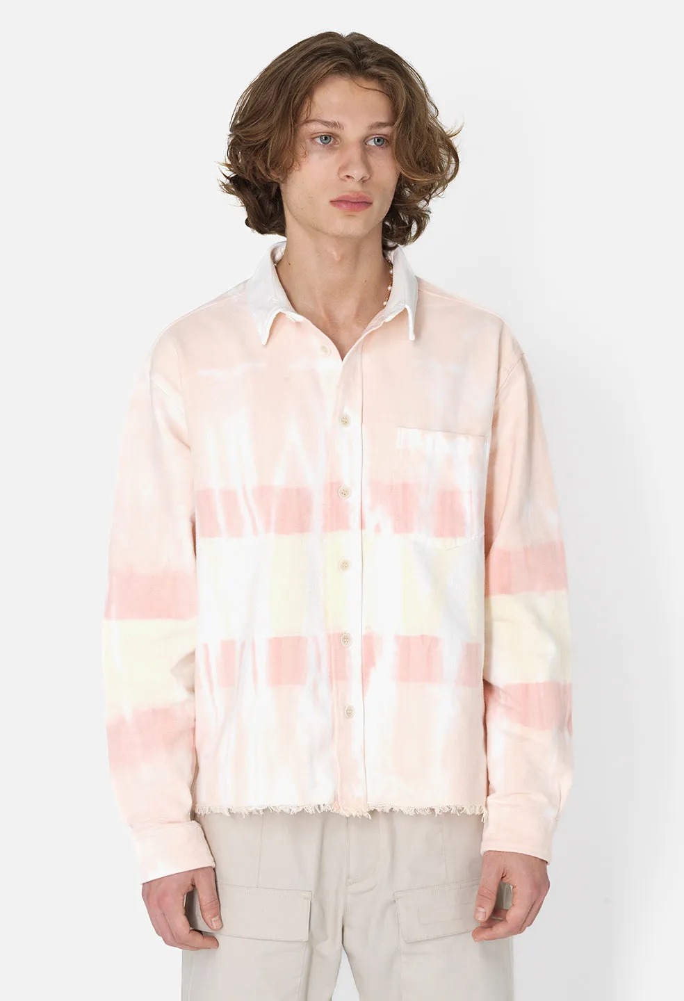 Rugby Hemi Oversized Shirt / Pink X Yellow