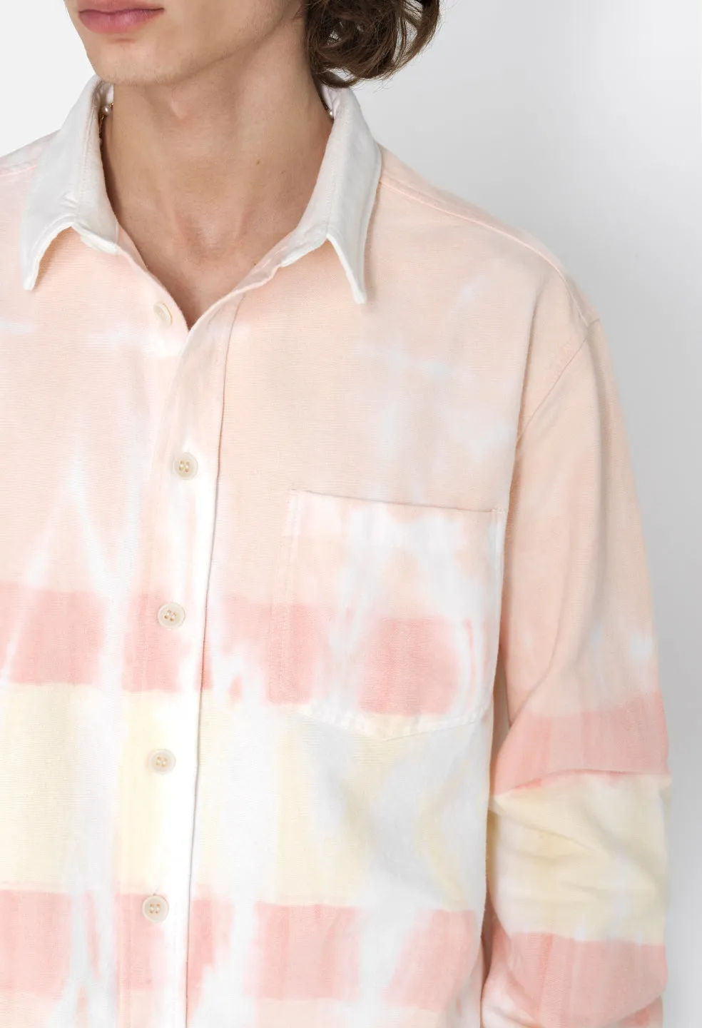 Rugby Hemi Oversized Shirt / Pink X Yellow