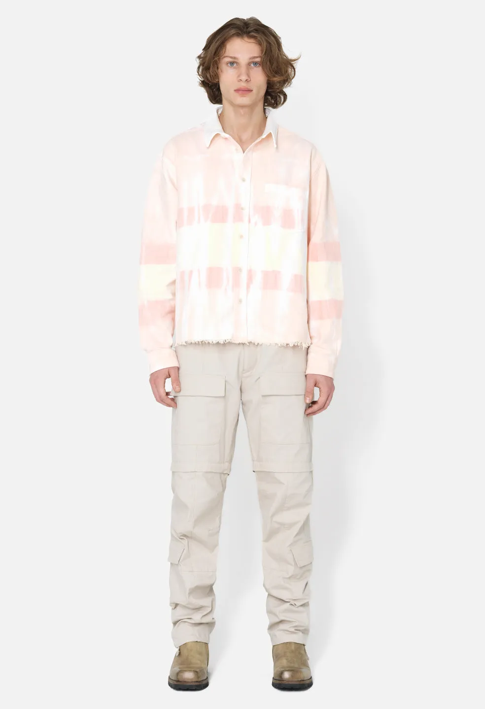 Rugby Hemi Oversized Shirt / Pink X Yellow