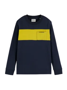 Scotch & Soda Boys L/S Shirt w/Yellow Stripe _Navy 171180-0002