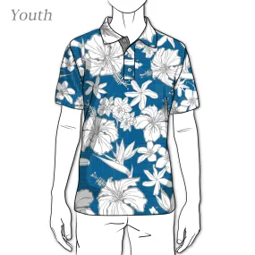 Sketchy Deep Blue - OGA Youth Polo - Deep Blue