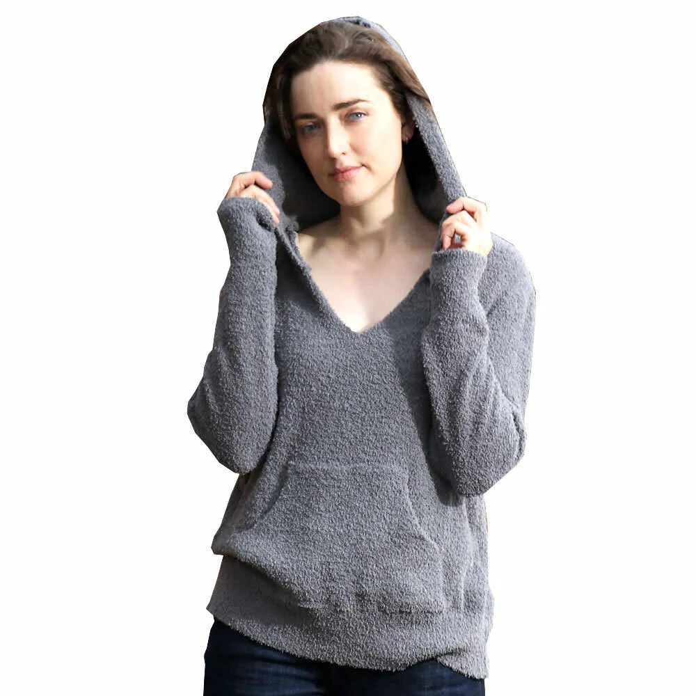 Solid Pocket Hoodie Top