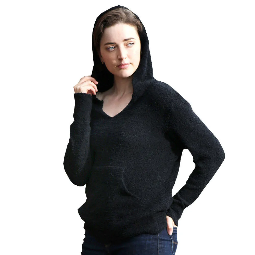 Solid Pocket Hoodie Top