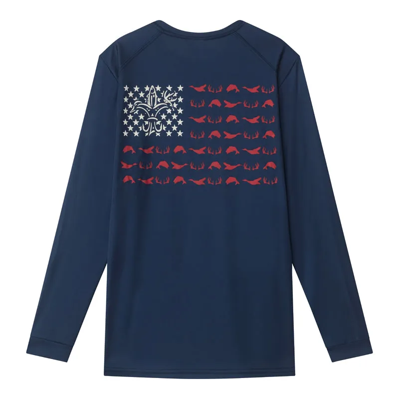 Sportsman Youth American Flag Performance Shirt