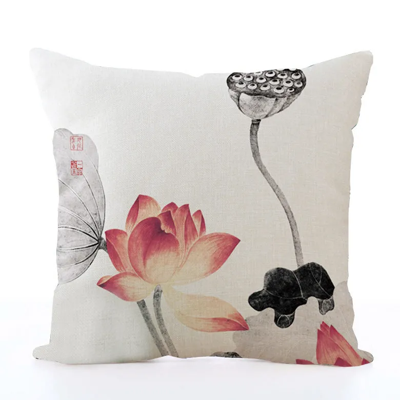 Square Toss Cushion Cover | Lotus Style B