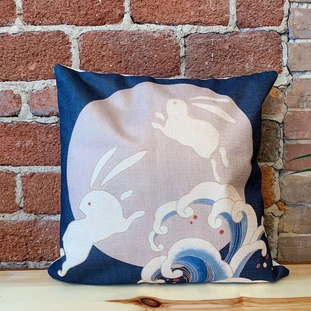 Square Toss Cushion Cover | Rabbits