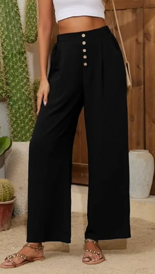 Stacy Wide Leg Pants | Black