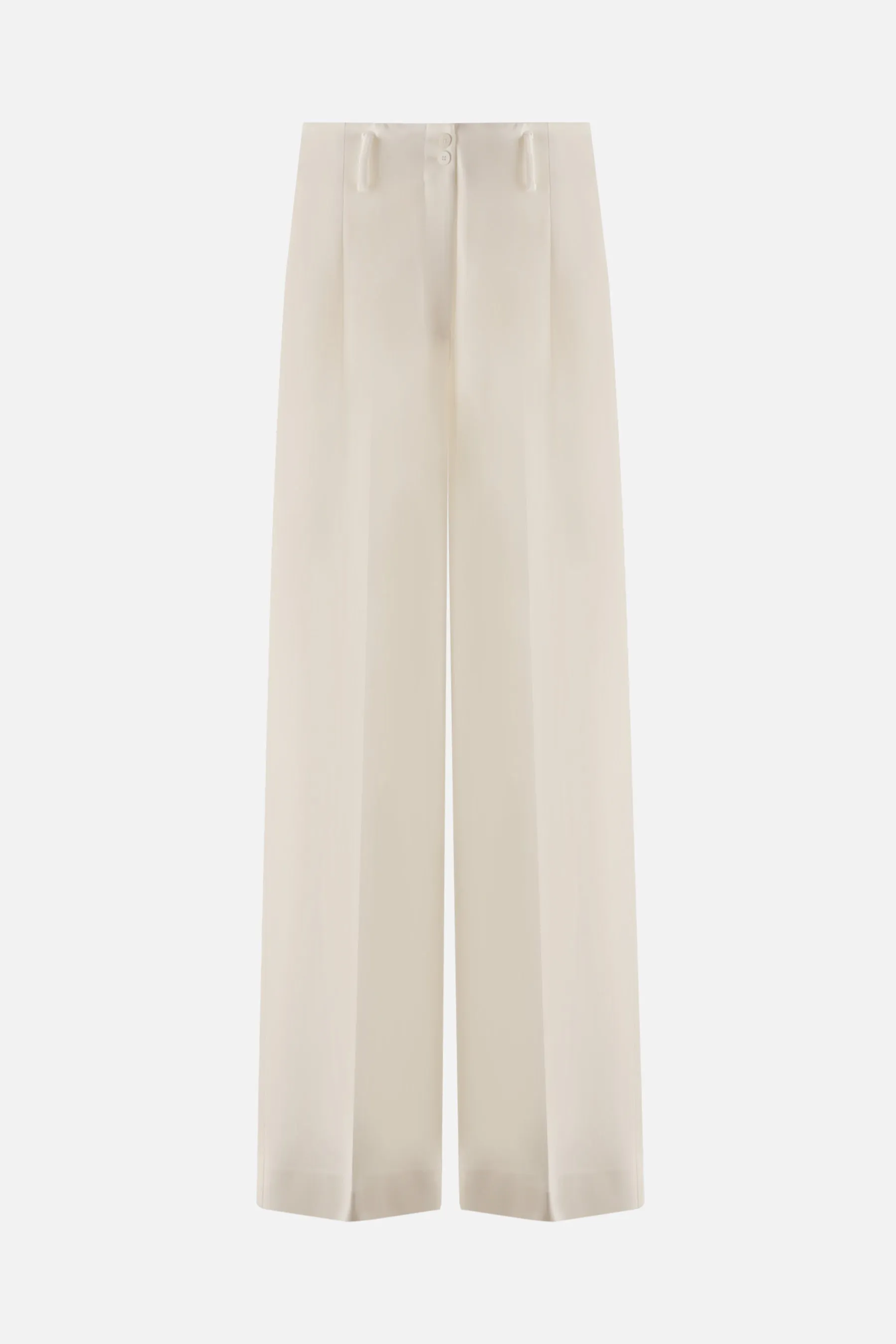 stretch wool wide-leg pants